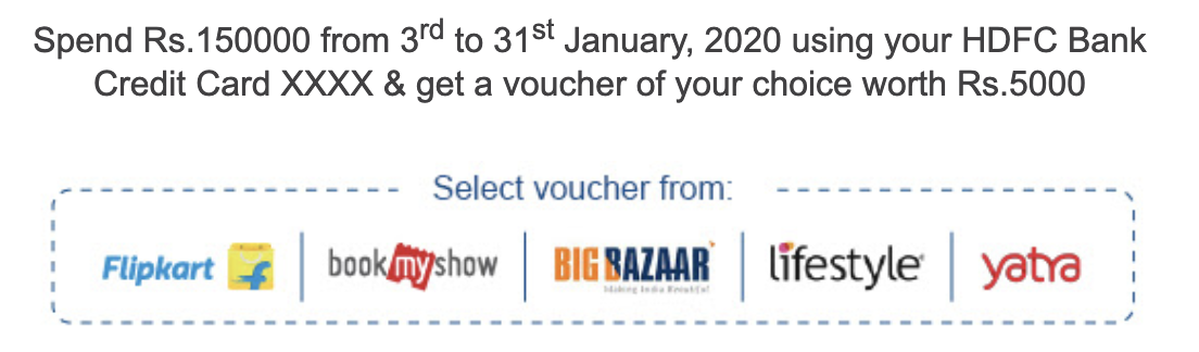 Hdfc Credit Card Spend Based Offers Jan Cardexpert